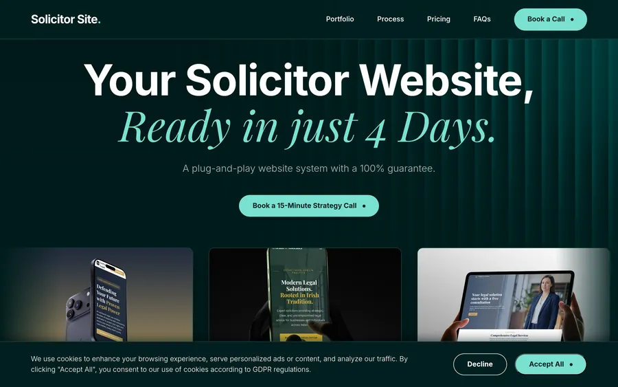 Solicitor Sites legal website built by Gillty Design